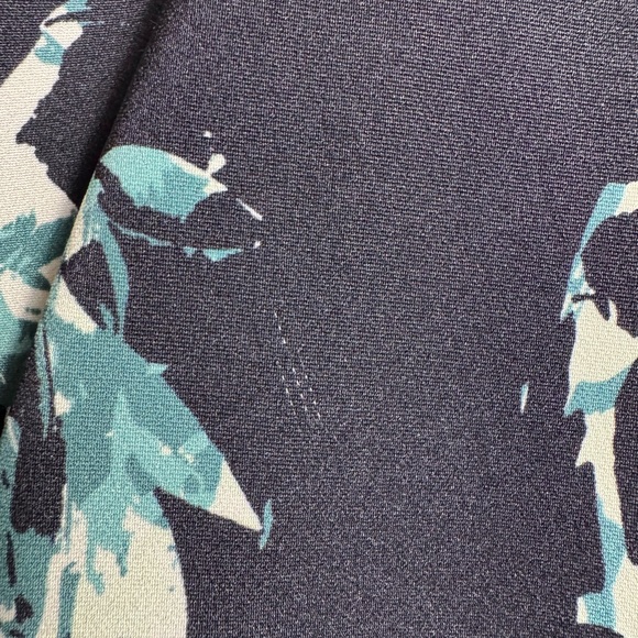 Classiques Entier Womens Navy Floral Sleeveless keyhole Silk A-line Midi dress 6 - Picture 15 of 16